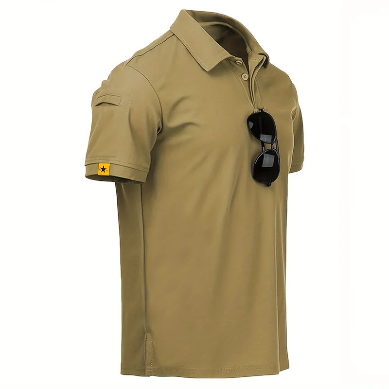 Men's Summer Polo Shirt Short Sleeve Moisture Wicking Golf Running Sports Short Sleeve Collared Shirt Tennis T-Shirt Top