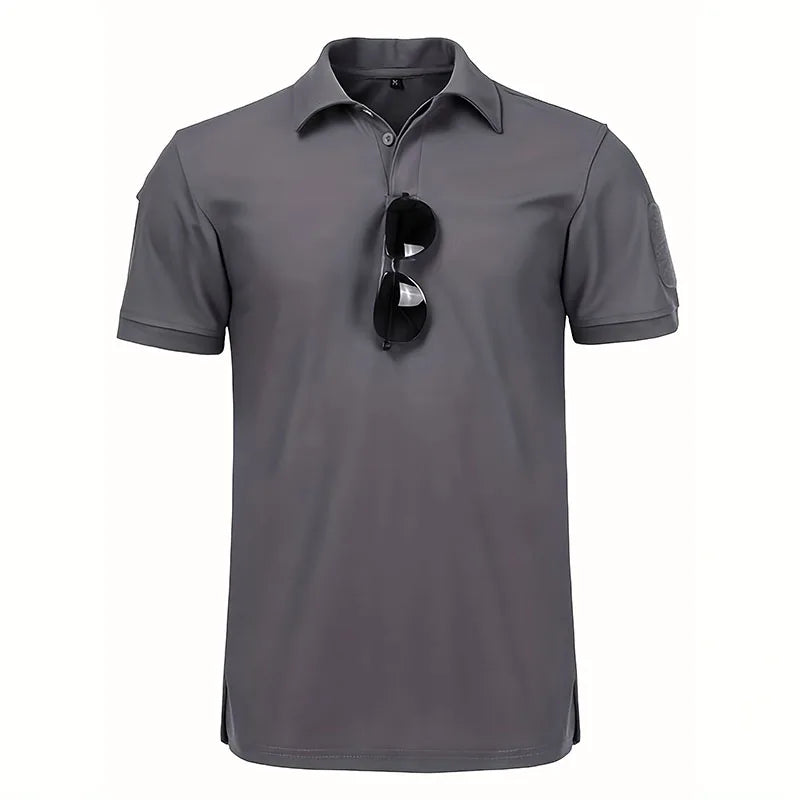 Men's Summer Polo Shirt Short Sleeve Moisture Wicking Golf Running Sports Short Sleeve Collared Shirt Tennis T-Shirt Top