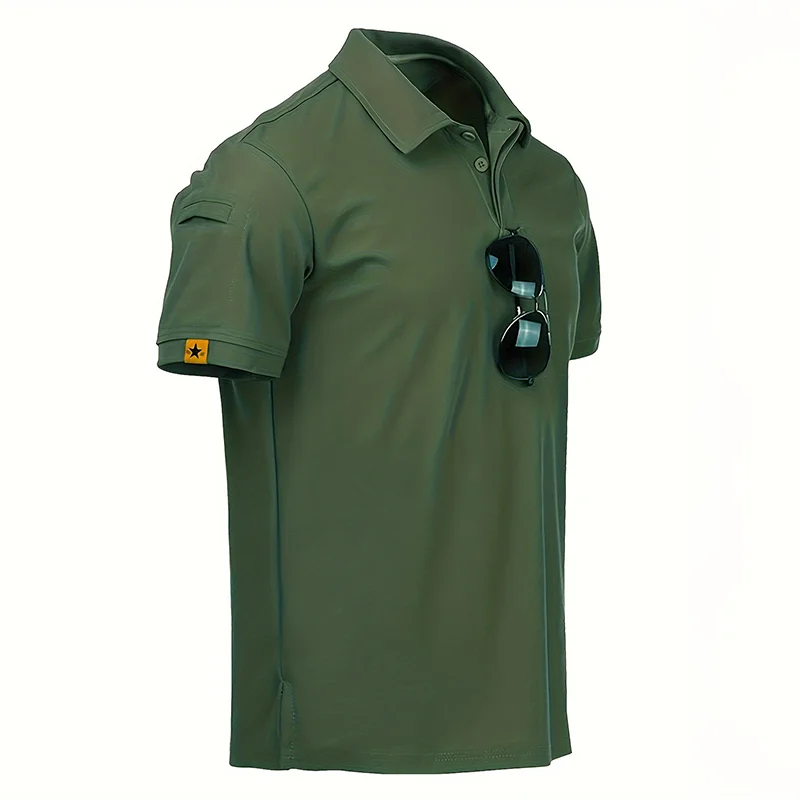 Men's Summer Polo Shirt Short Sleeve Moisture Wicking Golf Running Sports Short Sleeve Collared Shirt Tennis T-Shirt Top
