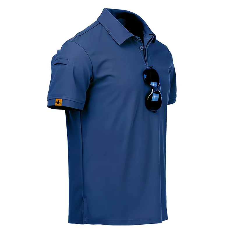Men's Summer Polo Shirt Short Sleeve Moisture Wicking Golf Running Sports Short Sleeve Collared Shirt Tennis T-Shirt Top