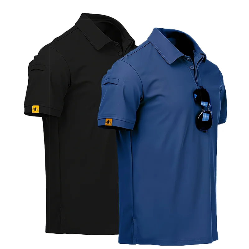 Men's Summer Polo Shirt Short Sleeve Moisture Wicking Golf Running Sports Short Sleeve Collared Shirt Tennis T-Shirt Top