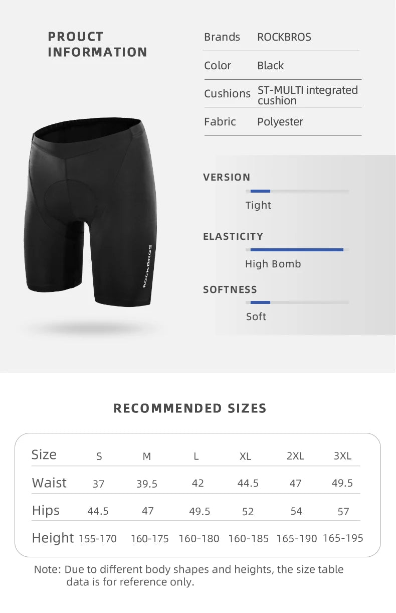 ROCKBROS Bicycle Shorts Men Women MTB Road Cycling Underwear Running Sports Underpants Shorts Summer Bike Shorts Clothes