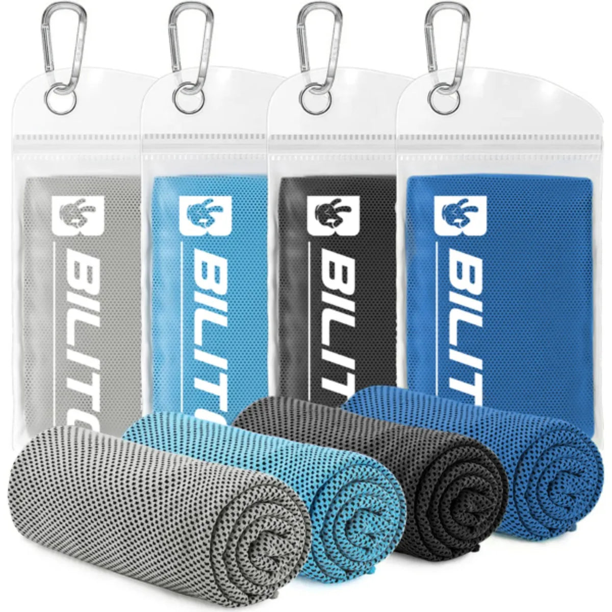 4Pack Superfiber Ice Towel Neck Soft Breathable Cold Towel Cooling for Yoga Sports Golf Gym Camping Running Fitness