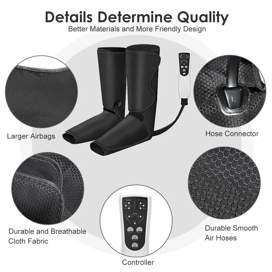 SEJOY Leg Air Compression Massager for Foot Heat,Air Compression Calf Massage and Thigh Massage,Handheld Controller 3 Modes