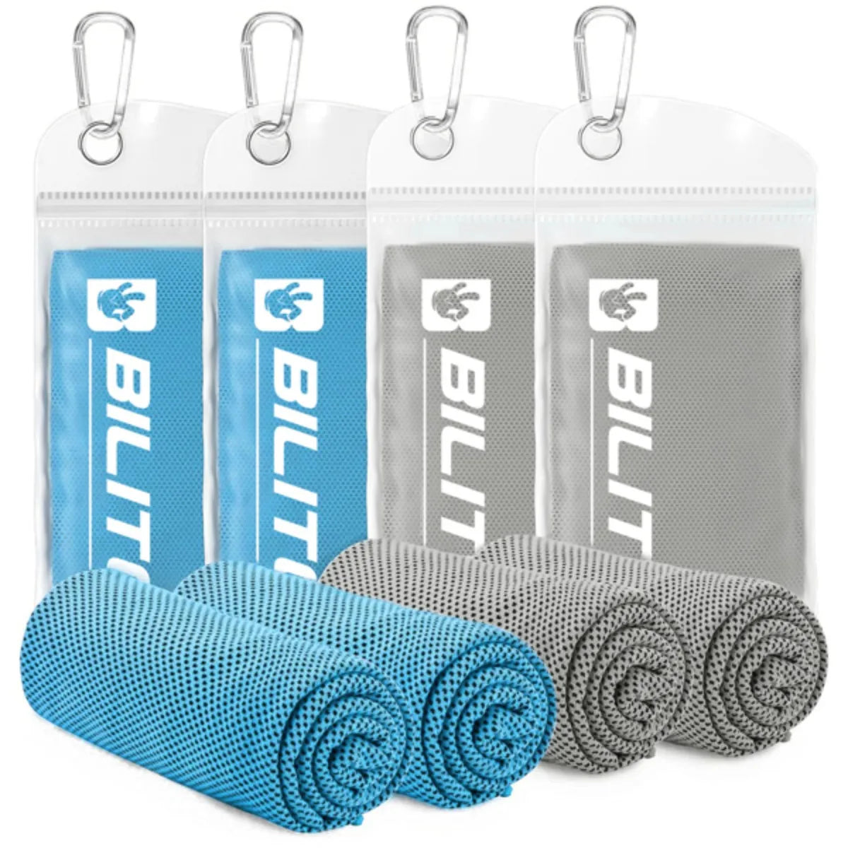 4Pack Superfiber Ice Towel Neck Soft Breathable Cold Towel Cooling for Yoga Sports Golf Gym Camping Running Fitness