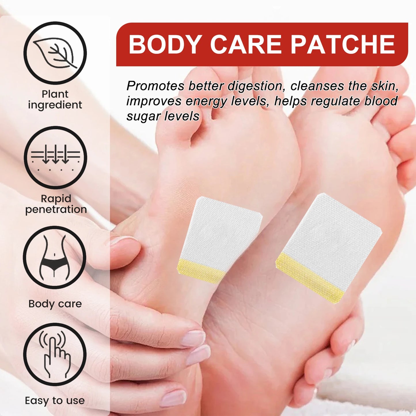 EELHOE Plantar Acupoint Patches Stimulation Stickers Natural Ingredients Relieve Discomfort Rapid Penetration Body Care