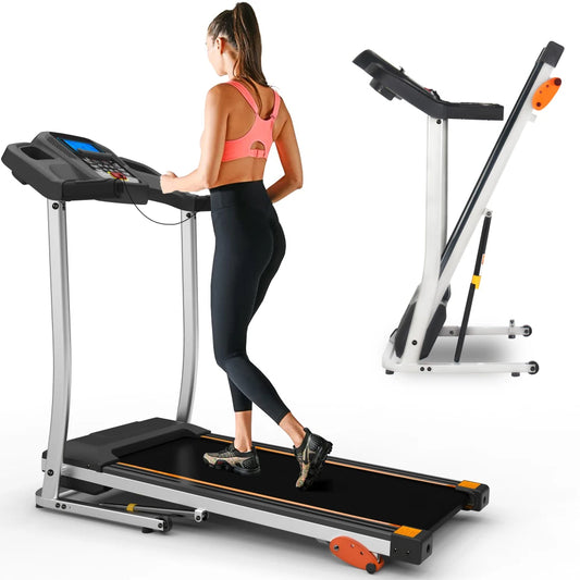 Folding Treadmill 2.5HP 12KM/H, Foldable Home Fitness Equipment with LCD for Walking & Running, Cardio Exercise Machine
