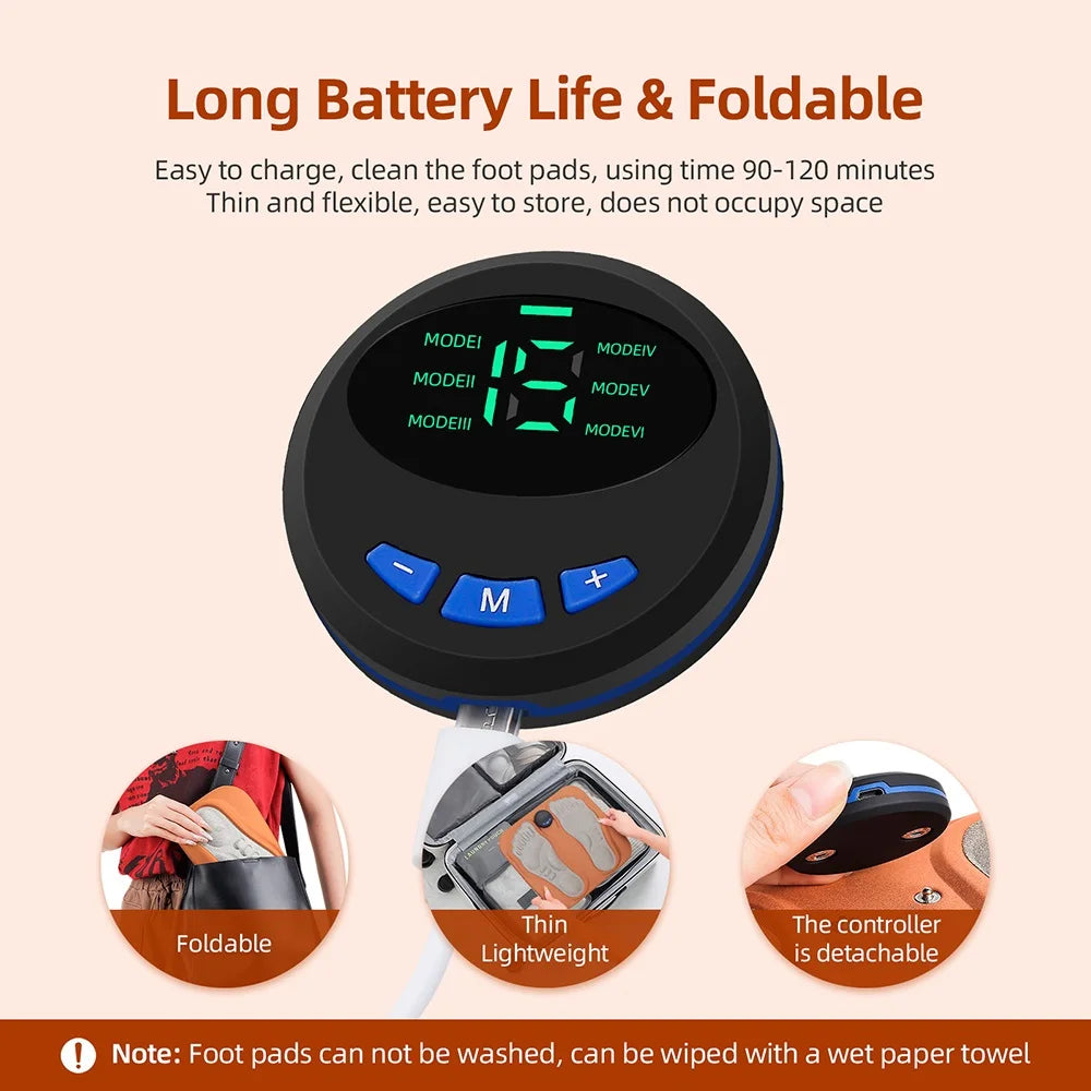 EMS Foot Massager 6 Modes 15 Gear Strength Intelligent Acupoint Capture Improve Blood Circulation Feet Acupoints Massage Mat