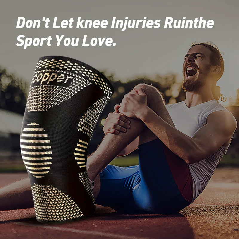 2-Pack Copper Ion Sports Knee Brace, Breathable Non-Slip Outdoor Basketball Fitness Running Basketball Fitness Knee Pads