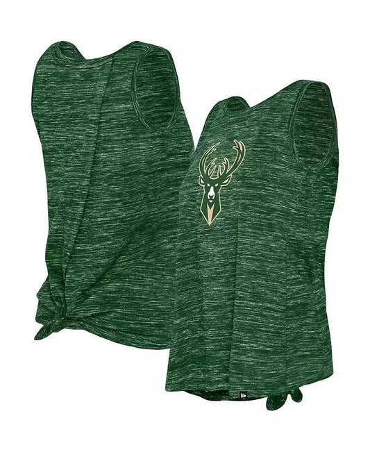 New Era | Women's Hunter Green Milwaukee Bucks Space Dye Active Tank Top