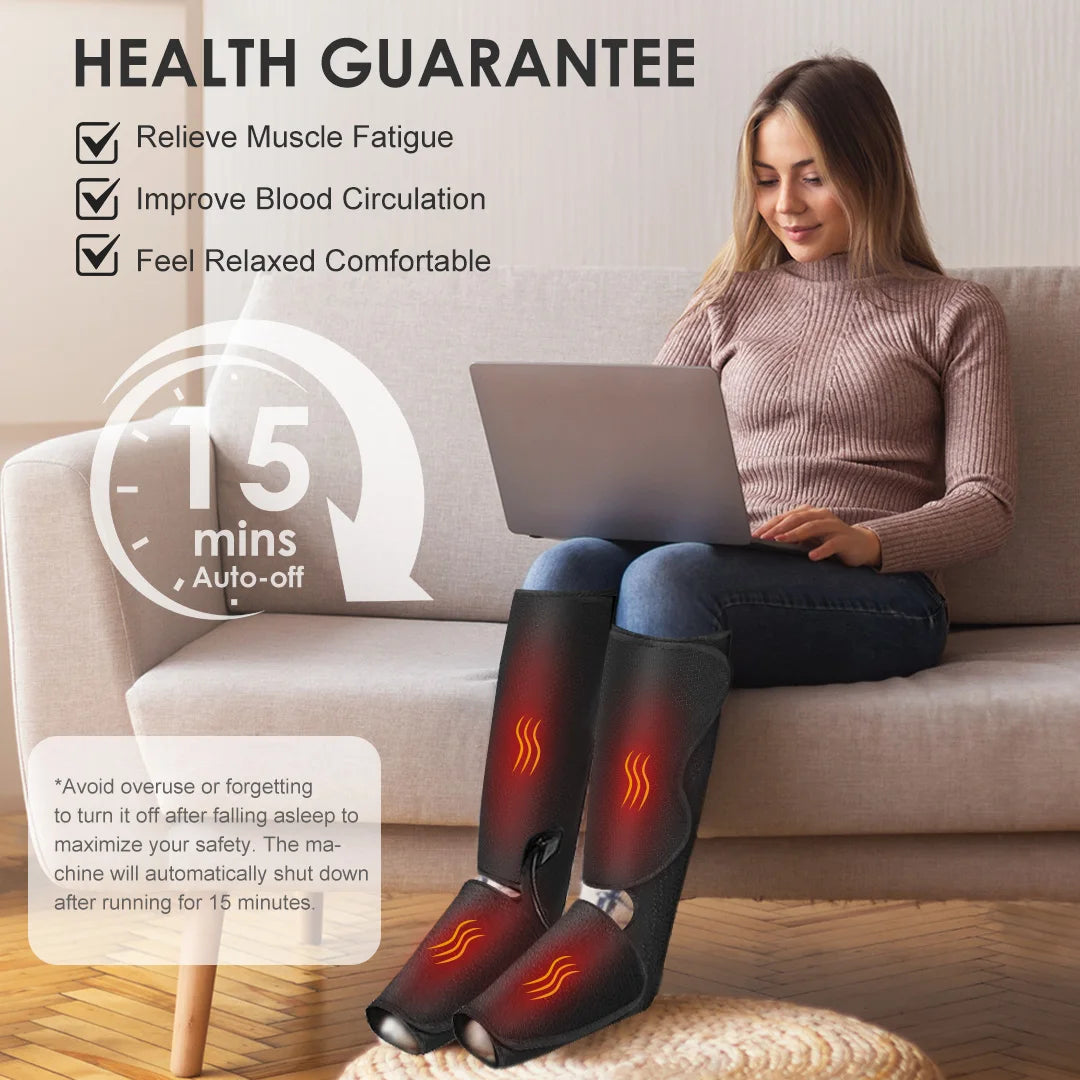 SEJOY Leg Air Compression Massager for Foot Heat,Air Compression Calf Massage and Thigh Massage,Handheld Controller 3 Modes