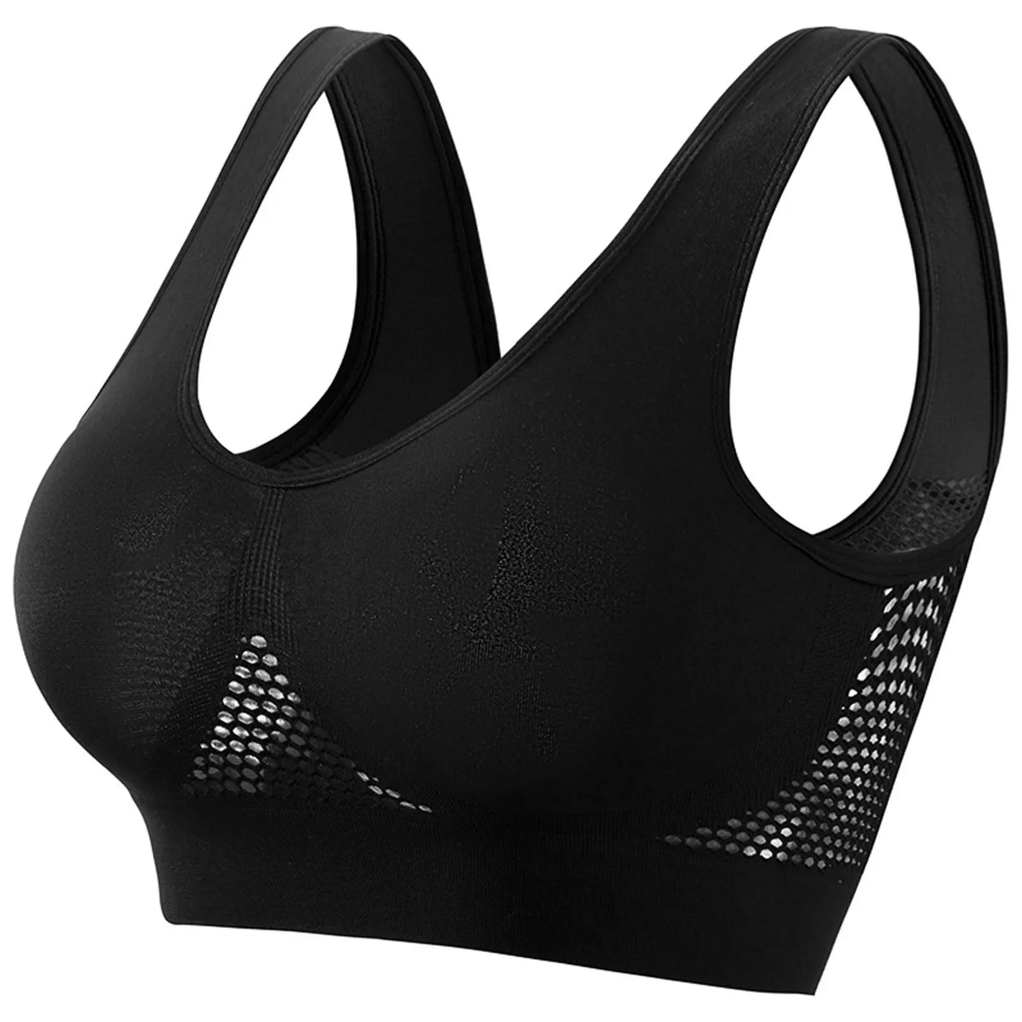 Seamless Mesh Women Sports Bras Fitness Gym Running Underwear Shockproof Bra Wireless 5XL Plus Size Crop Top Breathable Yoga Bra