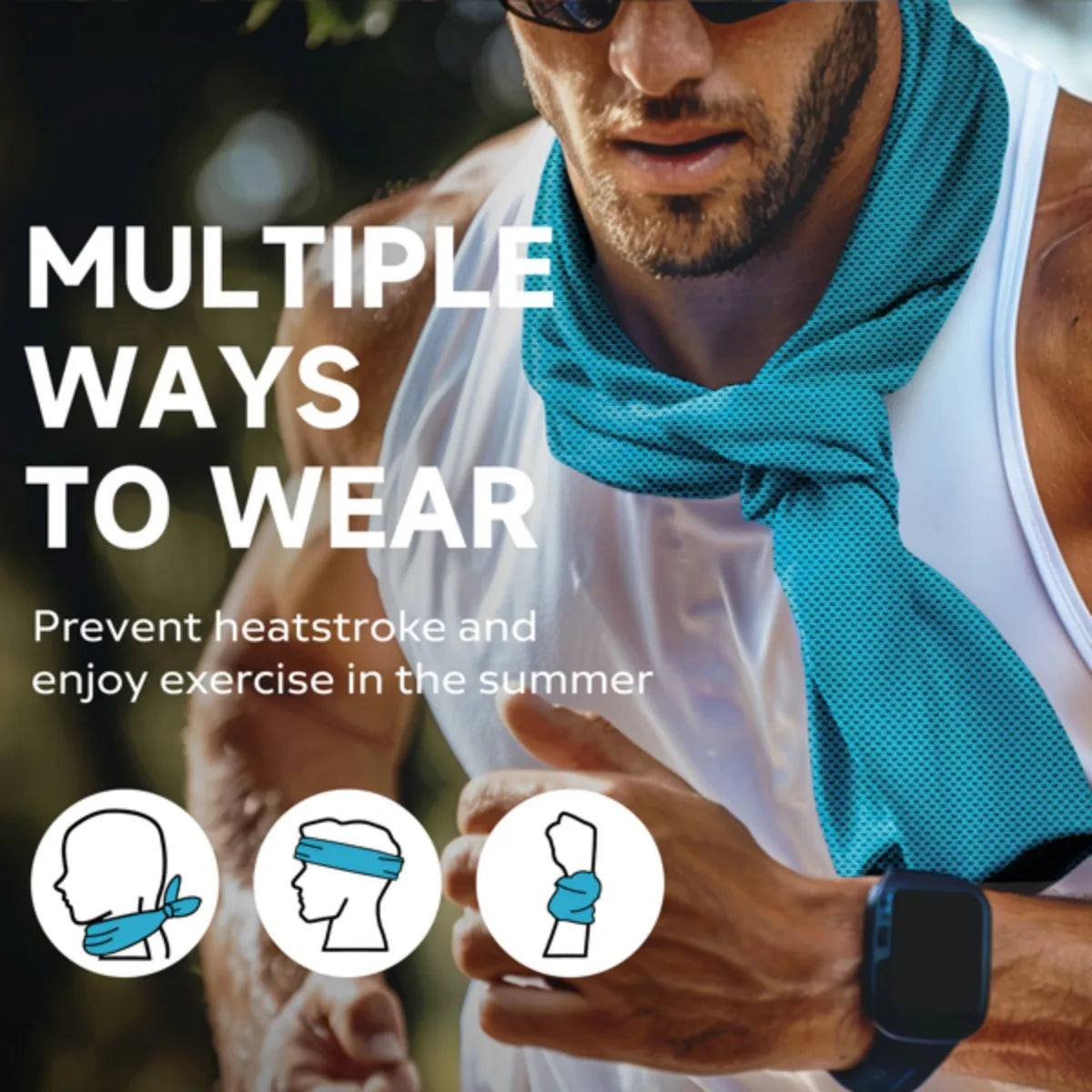 4Pack Superfiber Ice Towel Neck Soft Breathable Cold Towel Cooling for Yoga Sports Golf Gym Camping Running Fitness