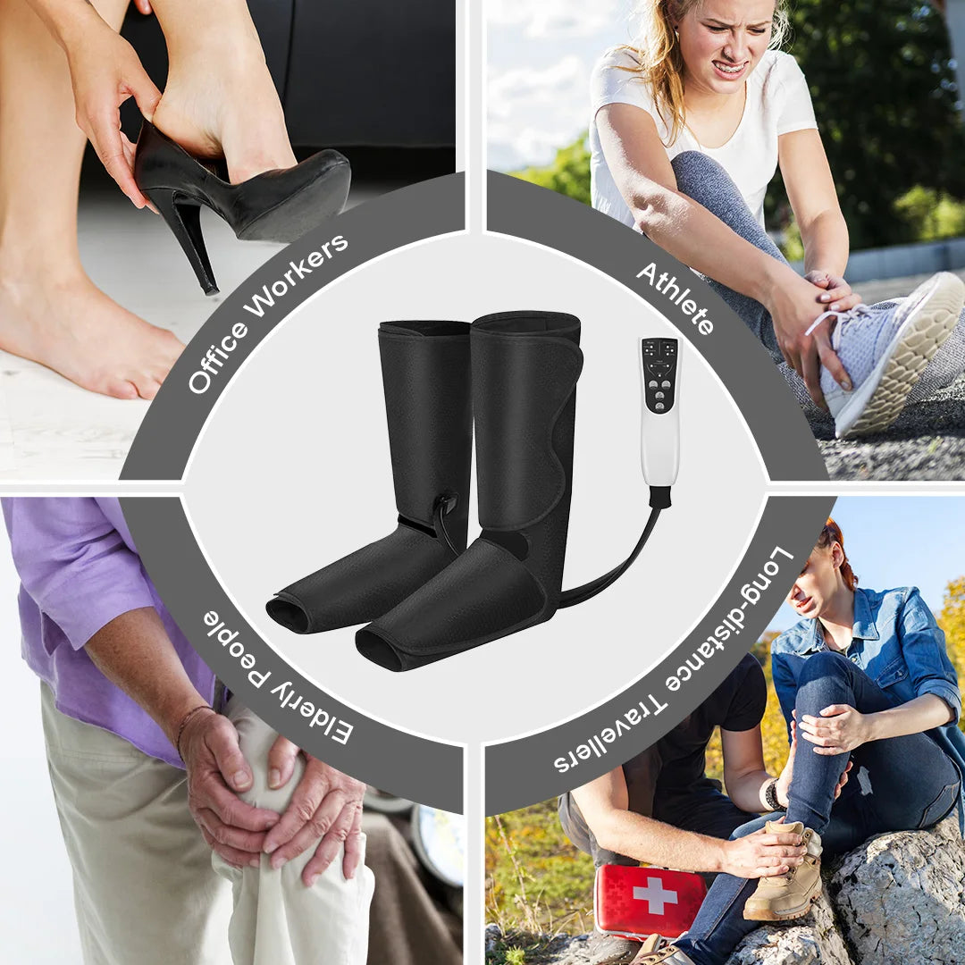 SEJOY Leg Air Compression Massager for Foot Heat,Air Compression Calf Massage and Thigh Massage,Handheld Controller 3 Modes