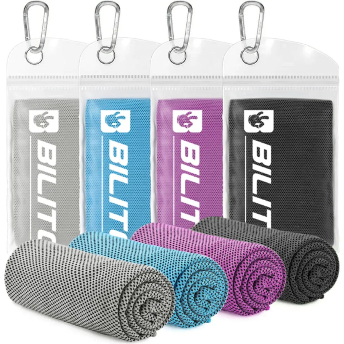 4Pack Superfiber Ice Towel Neck Soft Breathable Cold Towel Cooling for Yoga Sports Golf Gym Camping Running Fitness